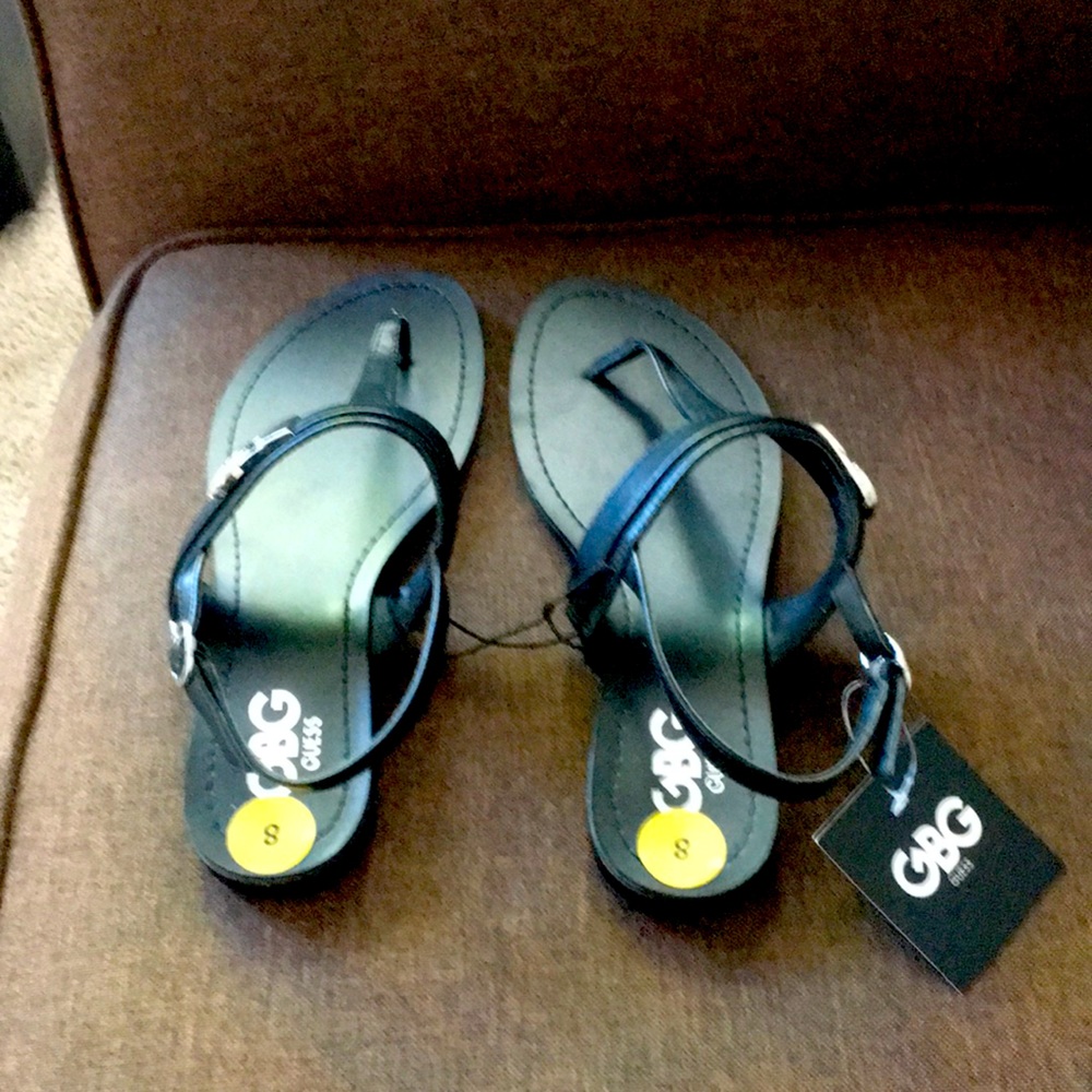 Black Thong Sandals